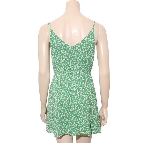 Reformation Green Floral Wrap Dress - Picture 4 of 6
